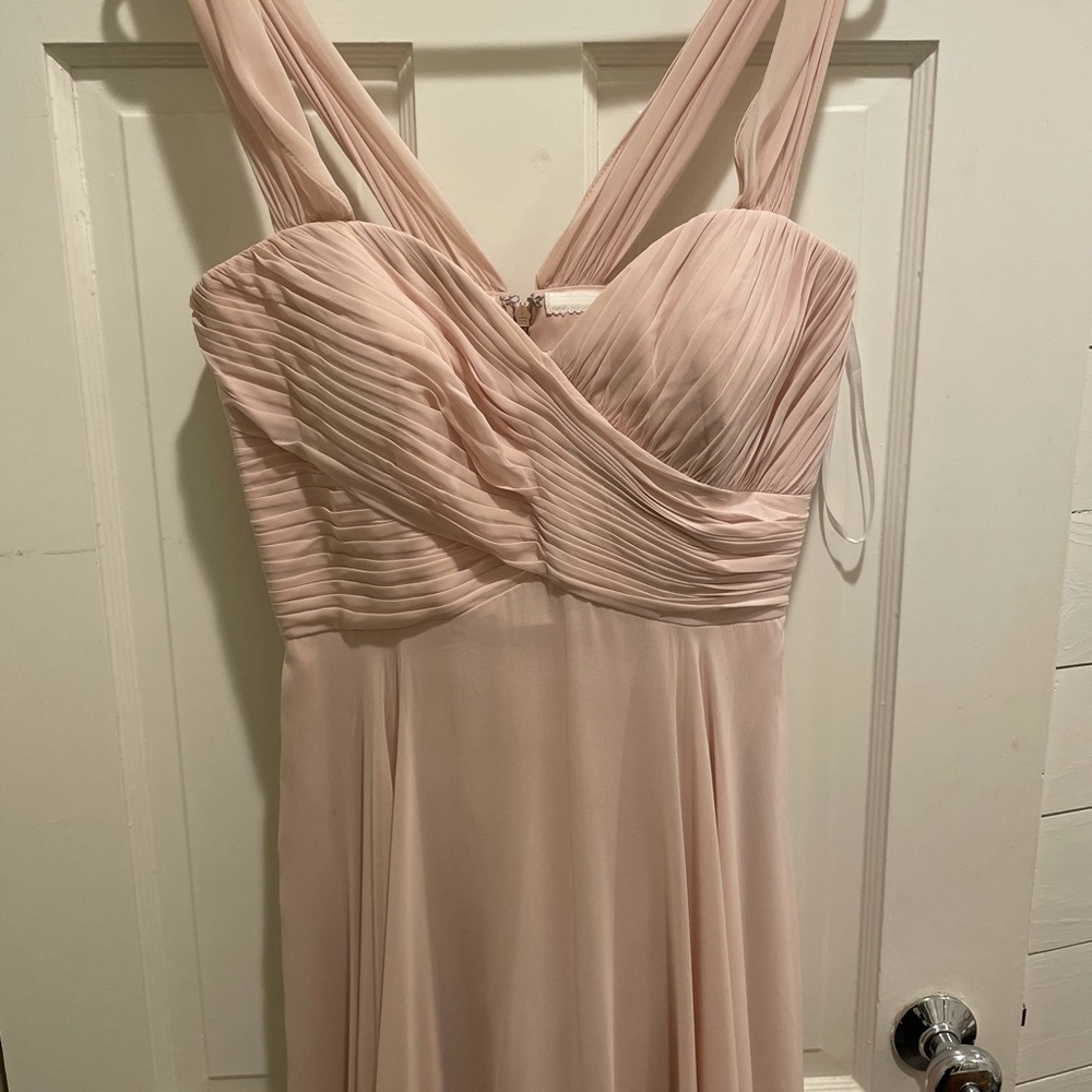 Lux chiffon off shoulder sweetheart A line Gown